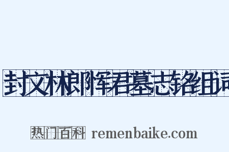 封文林郎恽君墓志铭组词是什么意思的图片